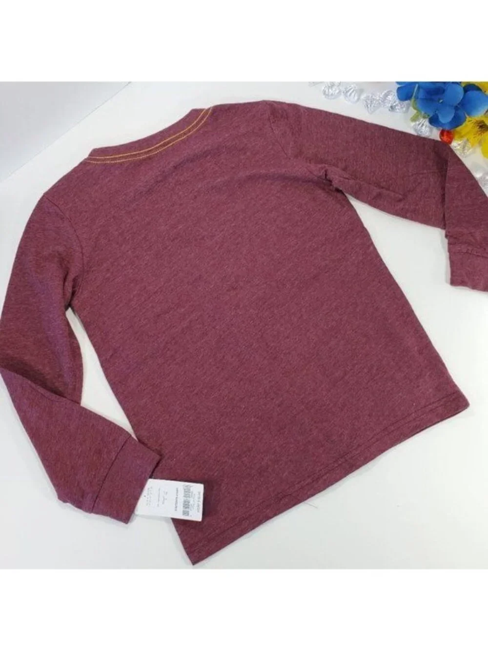 Carters Shirt Boys Knit Red Long Sleeve Skater Pie Crew Neck Layering Shirt